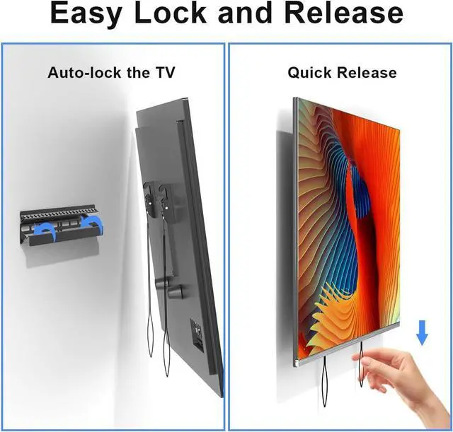 Alt view image 7 of 7 - Suptek Studless TV Wall Mount for Most 23-60 Inch TVs up to 99 lbs Low Profile No Drill TV Mount Drywall Bracket with Max VESA 400x400mm No Stud No Drill Easy Install MF8