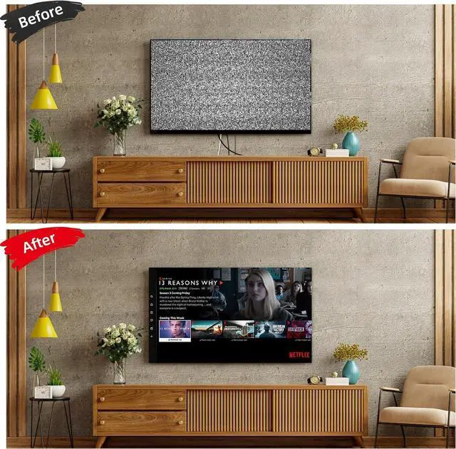 Alt view image 4 of 7 - TV Wire Hider Kit for Wall Mount TV, in Wall Cable Management Kit, Includes 2 Pass Throughs and Hole Saw Drill Attachment for Easy InstallOff-White