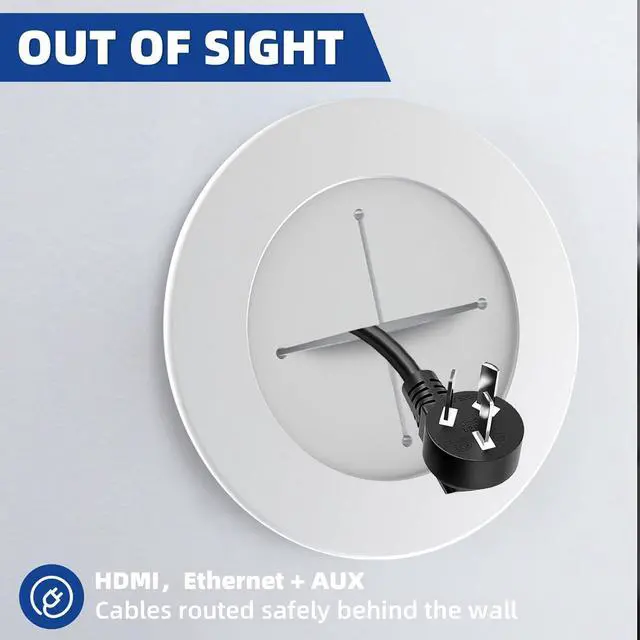 Alt view image 3 of 7 - TV Wire Hider Kit for Wall Mount TV, in Wall Cable Management Kit, Includes 2 Pass Throughs and Hole Saw Drill Attachment for Easy InstallOff-White