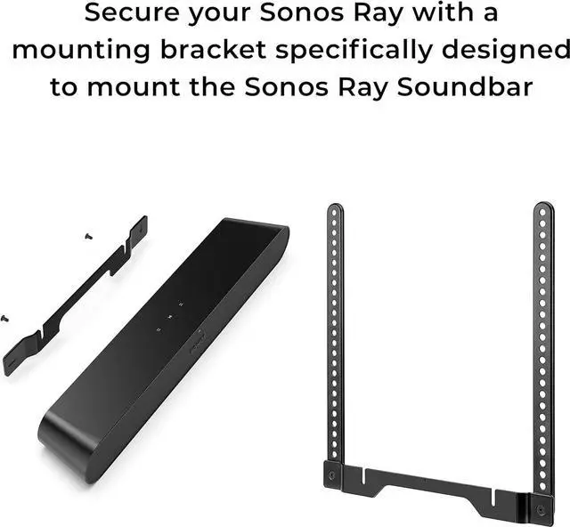 Alt view image 2 of 7 - HumanCentric Mount Compatible with Sonos Ray TV Mount, Mounting Bracket Floating Style, Place Under TV, Hidden Design, Hardware Included, Black