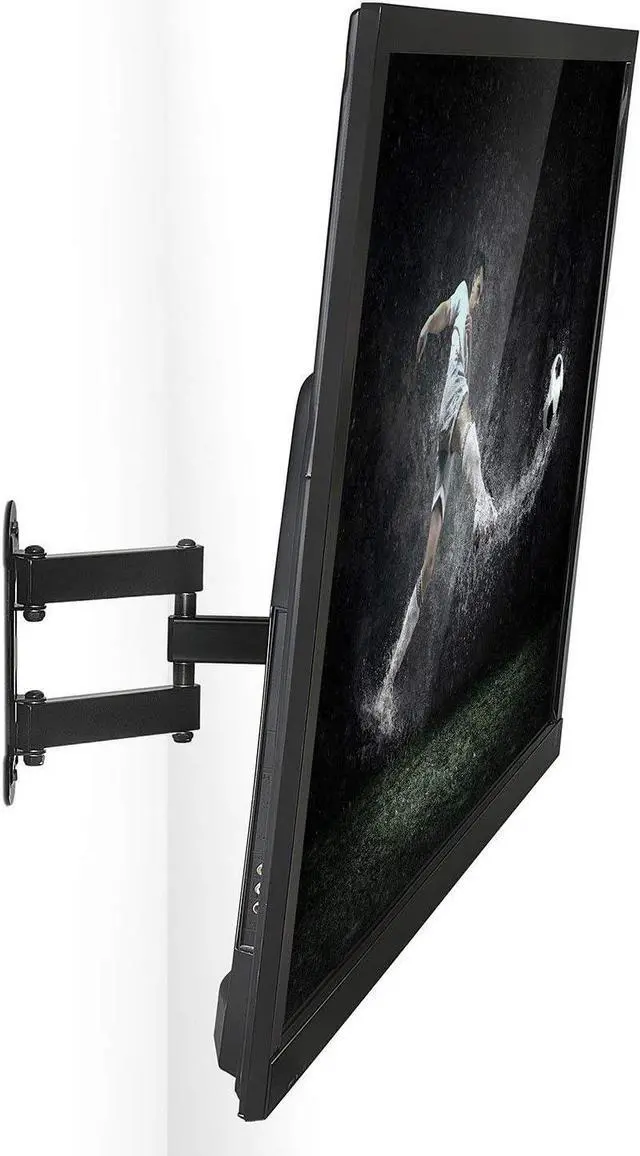 Alt view image 2 of 7 - Mount-It! Full Motion Corner TV Wall Mount | Single Stud Install | Swivel, Tilt & 15 Extension | Single Arm for 32-50 TVs | Heavy-Duty Steel | Fits VESA 100x100-400x400 | 66 lbs Capacity