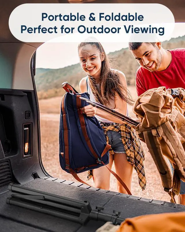 Alt view image 6 of 7 - Tripod Portable Floor TV Stand, FORGING MOUNT Foldable Stand Height Adjustable for Portable Display Floor TV Stand 26-65" Flat Screen/Curved TVs, Holds Up to 77lbs