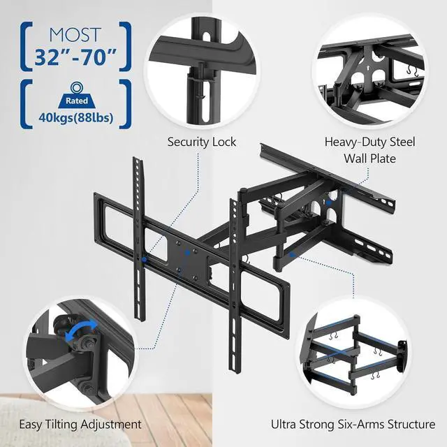 Alt view image 5 of 7 - Universal TV Wall Mount LED LCD Flat Curved Screen TVs & Monitors (082)