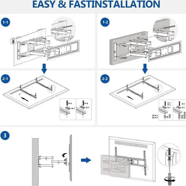 Alt view image 6 of 7 - Universal TV Wall Mount LED LCD Flat Curved Screen TVs & Monitors (082)