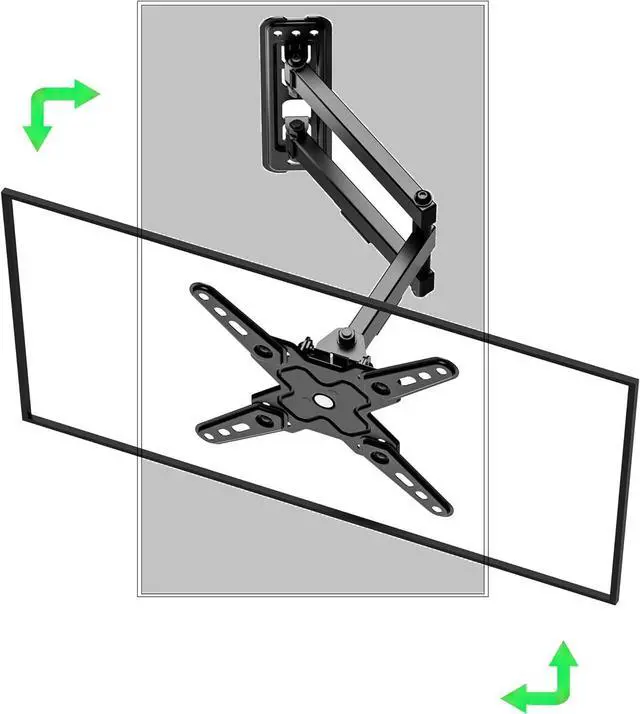 Alt view image 7 of 7 - PL-223 Landscape to Portrait Vertical Rotation Full Motion TV Monitor Wall Mount Bracket Articulating Arms Swivel Tilt for Most 13" to 43" Flat Screen TV | Max VESA 200x200mm Up to 44lbs
