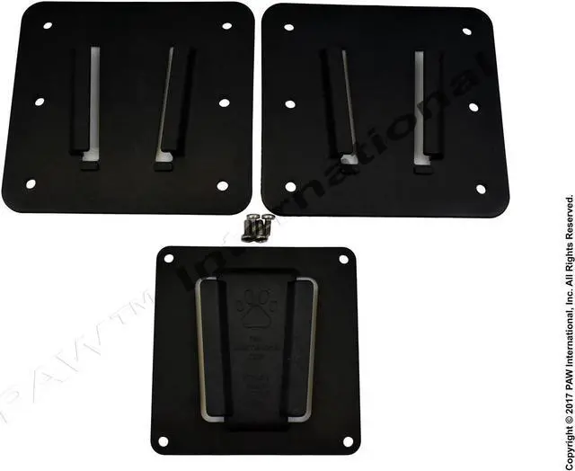 Main image of PAW International RV TV Bracket Black 3 Piece Set | 1-Polymer TV Bracket (VESA 100x100mm) | 2-Black Polymer Wall Mounts