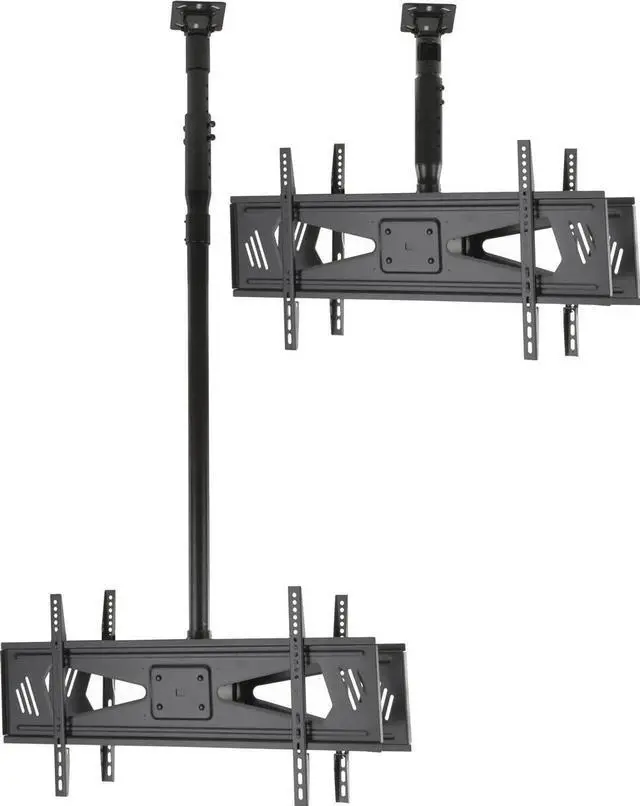 Main image of Displays 2go Dual Sided Ceiling TV Mount for 37" to 70" Flat Screen Monitors, Height Adjustable, Steel (Black)