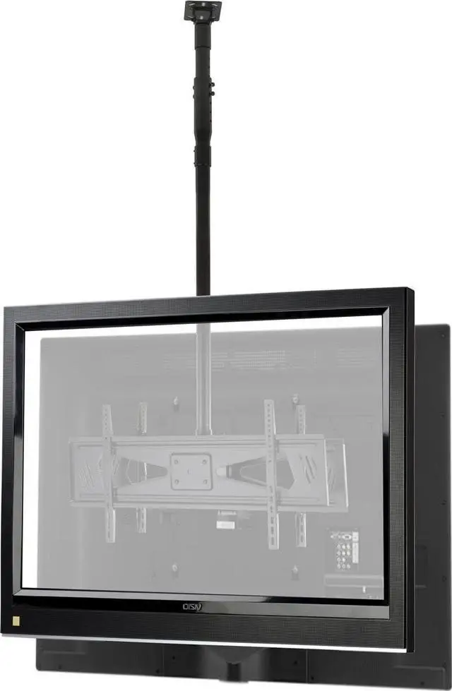 Alt view image 2 of 7 - Displays 2go Dual Sided Ceiling TV Mount for 37" to 70" Flat Screen Monitors, Height Adjustable, Steel (Black)