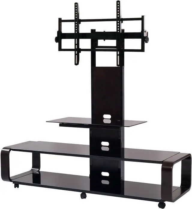 Alt view image 3 of 5 - TransDeco TD685ES TV Stand with Mount & Wheel for 35-85 Inch TV, Espresso/Black