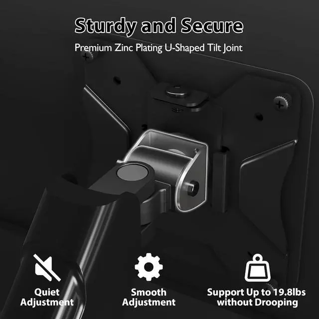 Alt view image 2 of 7 - BONTEC Monitor Wall Mount Bracket for 13-32 Inch Screens, Fully Adjustable Gas Spring Monitor Arm, Height Adjustable, Tilt Swivel & Rotate, Holds up to 19.8 lbs, VESA 75x75, 100x100 mm