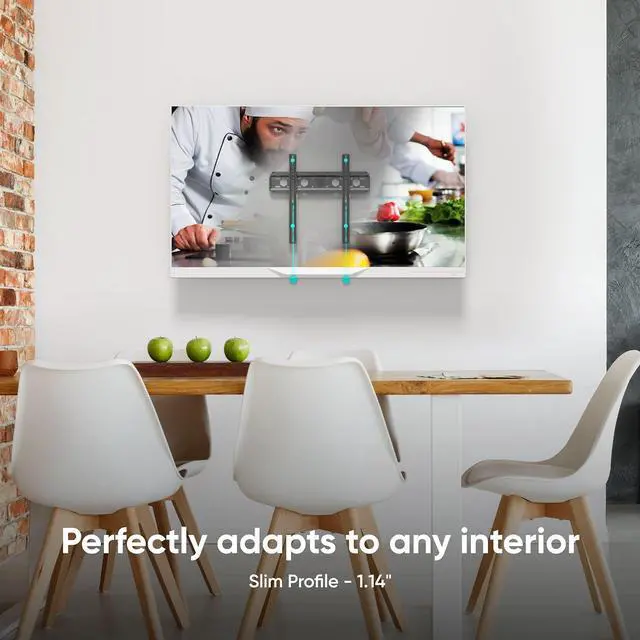 Alt view image 7 of 7 - ONKRON Fixed TV Wall Mount for 35-65 Inch Screen up to 150 lbs, Ultra Slim TV Mount Low Profile VESA 75x75-400x400 Flush, Flat to Wall Mount/Universal Television Bracket Black
