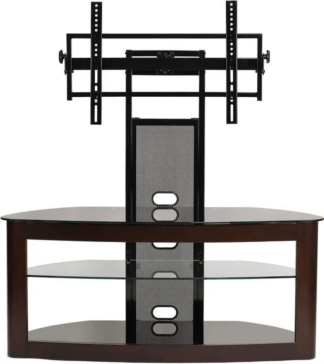 Main image of TransDeco TV stand with mount for 35-80 inch television, Espresso/Black