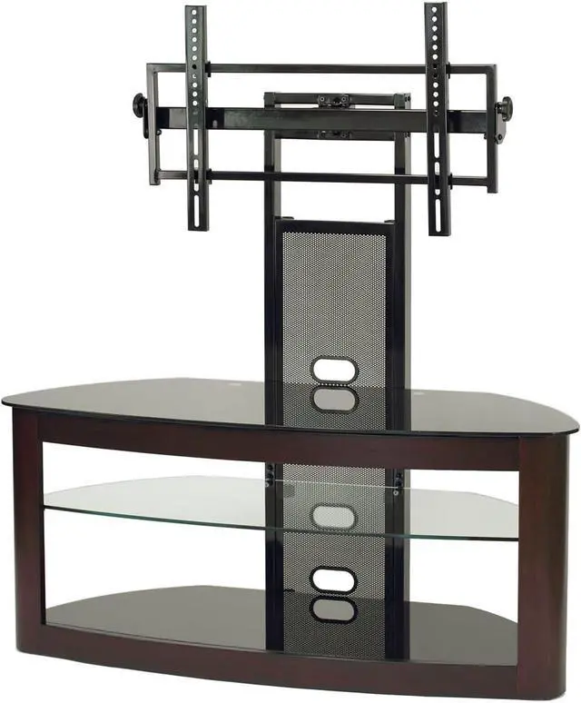 Alt view image 4 of 4 - TransDeco TV stand with mount for 35-80 inch television, Espresso/Black