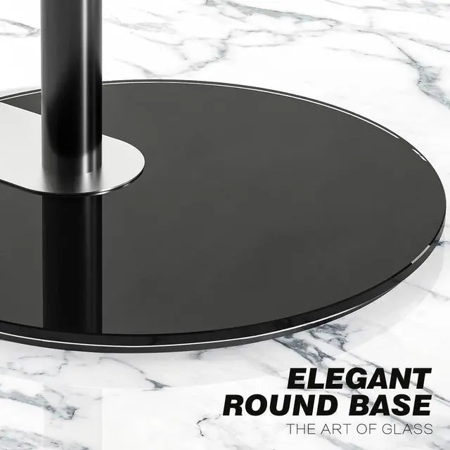 Alt view image 5 of 7 - Rfiver Swivel Floor TV Stand with 90 Degree Swivel for 32-65 inch LCD LED TV, Modern Simple Design Black Corner TV Floor Stand with Round Glass Base, VESA 400x400 mm