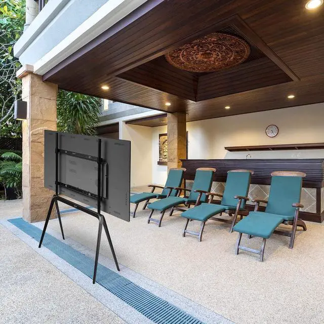 Alt view image 6 of 7 - AVLT Studio Steel Quad TV Floor Stand for 65" to 86" VESA Screens - Supports Up to 132 LBS (60 KG) - Includes Anti-tip Restraint Kit (Black)