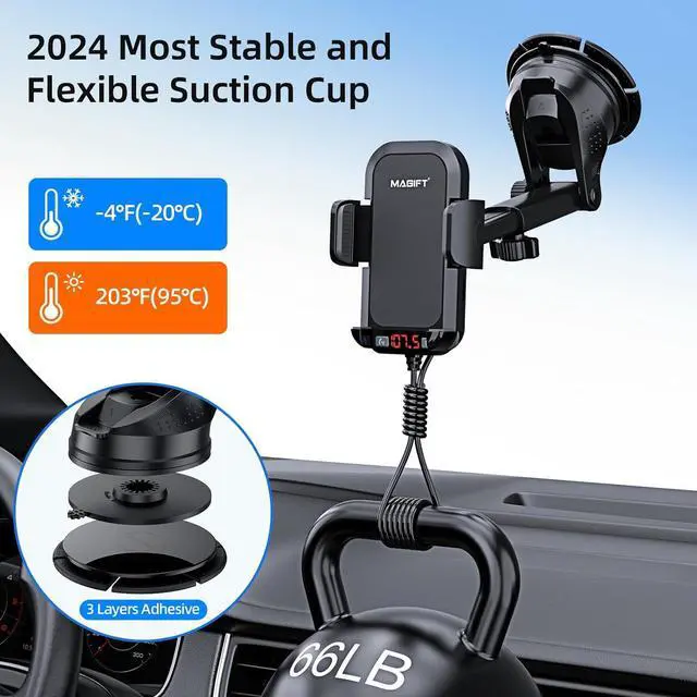 Alt view image 4 of 7 - 54W Bluetooth 5.3 FM Transmitter Car Adapter with Phone Holder 3-in-1, HiFi Bass Sound, Hands-Free Calling, 36W PD, QC 18W Supports TF/SD Card 64G AUX USB Flash Drive for iPhone Android Phone