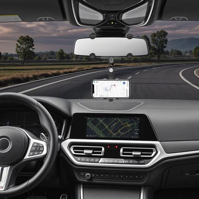 Alt view image 4 of 7 - SXhyf Rear View Mirror Phone Holder, 2023 Rotatable and Retractable Car Phone Mount, Cell Phone Holder Car Fit for iPhone 11 12 13 14 Pro Max Samsung All Phone