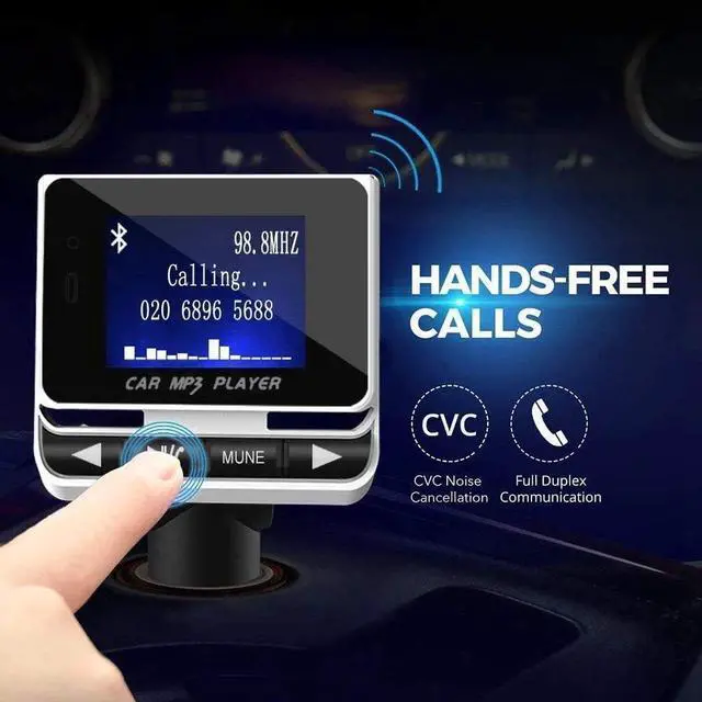 Alt view image 2 of 7 - Bluetooth FM Transmitter for Car, Wireless Car Radio Adapter, Handsfree Auto Kit with Remote Control, MP3 Music Player Support USB Charger Siri Google Assistant U Disk/TF Card/Aux