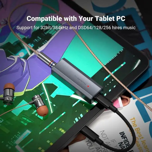 Alt view image 6 of 7 - Audio DS2 USB C to AUX Headphone Amp DAC Dongle 3.5mm Jack Audio Portable Amplifier Dual Output DSD256 4.4mm Balanced High Resolution CS43131 for iPhone 15 Pro Max Plus iPad Android Phone