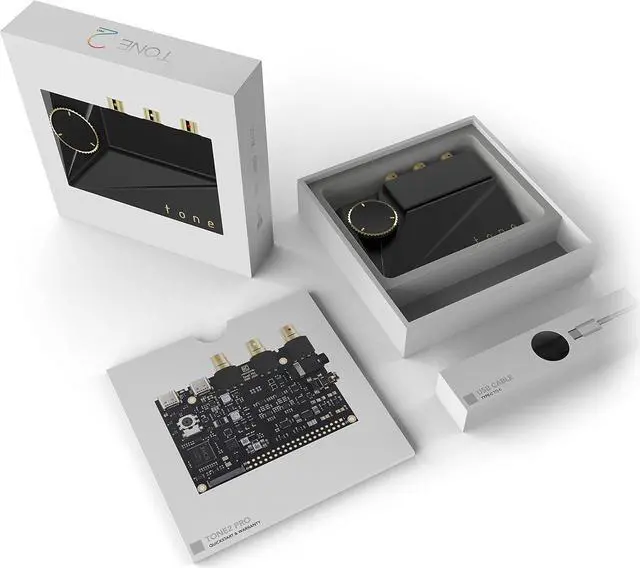 Alt view image 7 of 7 - DAC Amp Tone2 Pro | Desktop Digital Analog Converter -Headphone Amplifier with USB-C/USB-C(I2S) Inputs/Outputs: 3.5mm Unbalanced / 4.4mm Balanced/RCA - MQA DECODER (Black)