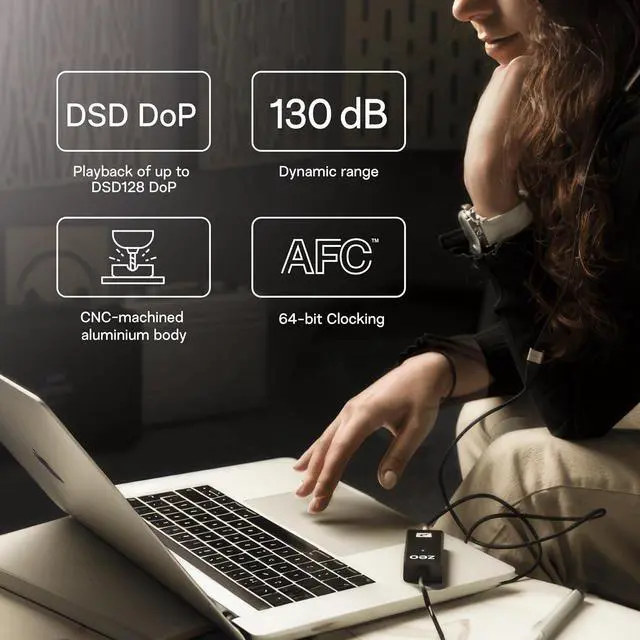 Alt view image 5 of 6 - Antelope Audio ZEO Portable DAC Audio Converter Hi-Fi & Headphone Amplifier - High Resolution DAC/Amp Dongle w/USB Input & 3.5Mm Output for PC, Smartphone - Compatible w/iOS, Android, macOS, Windows