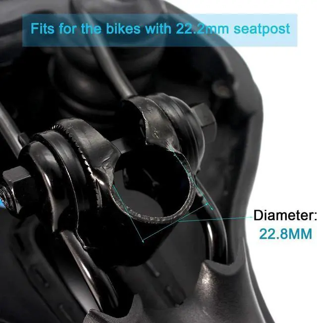 Alt view image 3 of 4 - DRBIKE Wide Bike Seat with Taillight for Men Women, Comfortable Bicycle Saddle with Rear Light, Shock Absorbing, Waterproof Bike Saddle Replacement for Mountain, Road, Touring & Cruiser Bikes, Black