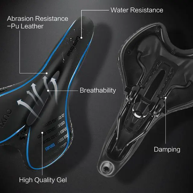 Alt view image 3 of 7 - OUXI Comfort Bike Seat Comfortable Gel Bicycle Saddle Replacement Soft Padded with Shock Absorbing Waterproof for MTB Mountain Bike Road Bike Exercise Bike Men Women and Ladies