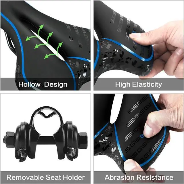 Alt view image 4 of 7 - OUXI Comfort Bike Seat Comfortable Gel Bicycle Saddle Replacement Soft Padded with Shock Absorbing Waterproof for MTB Mountain Bike Road Bike Exercise Bike Men Women and Ladies