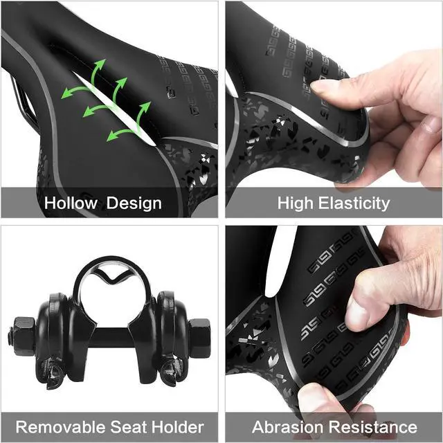 Alt view image 4 of 7 - OUXI Comfort Bike Seat Comfortable Gel Bicycle Saddle Replacement Soft Padded with Shock Absorbing Waterproof for MTB Mountain Bike Road Bike Exercise Bike Men Women and Ladies