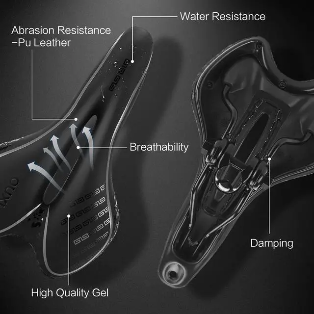 Alt view image 3 of 7 - OUXI Comfort Bike Seat Comfortable Gel Bicycle Saddle Replacement Soft Padded with Shock Absorbing Waterproof for MTB Mountain Bike Road Bike Exercise Bike Men Women and Ladies