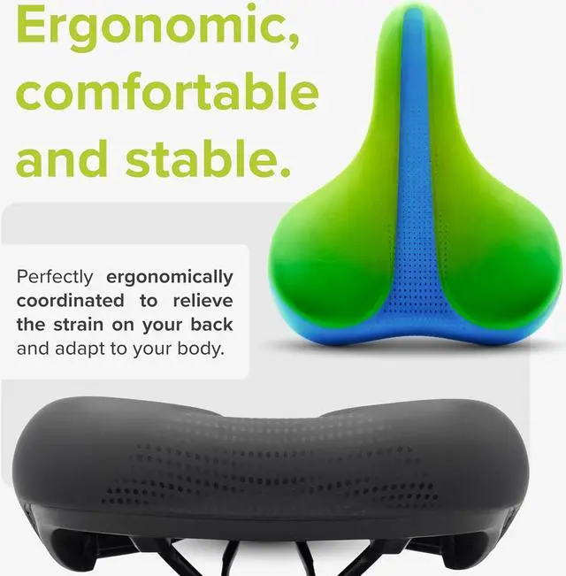 Alt view image 3 of 7 - VELMIA Bike Seat 100% Waterproof I Bicycle Seat with Ergonomic Design - Bike Seats for Men and Women - Perfect for Trek Bikes & Peloton I Mountain Bike seat, Bike Saddle