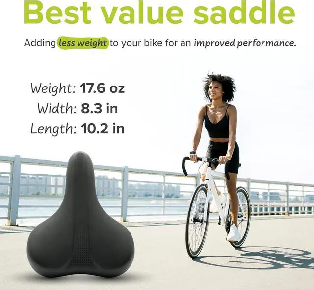 Alt view image 5 of 7 - VELMIA Bike Seat 100% Waterproof I Bicycle Seat with Ergonomic Design - Bike Seats for Men and Women - Perfect for Trek Bikes & Peloton I Mountain Bike seat, Bike Saddle