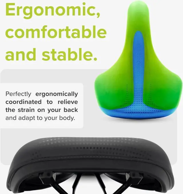 Alt view image 3 of 7 - VELMIA Bike Seat 100% Waterproof I Bicycle Seat with Ergonomic Design - Bike Seats for Men and Women - Perfect for Trek Bikes & Peloton I Mountain Bike seat, Bike Saddle