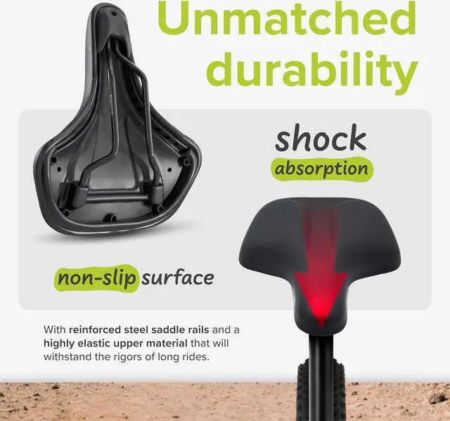 Alt view image 6 of 7 - VELMIA Bike Seat 100% Waterproof I Bicycle Seat with Ergonomic Design - Bike Seats for Men and Women - Perfect for Trek Bikes & Peloton I Mountain Bike seat, Bike Saddle