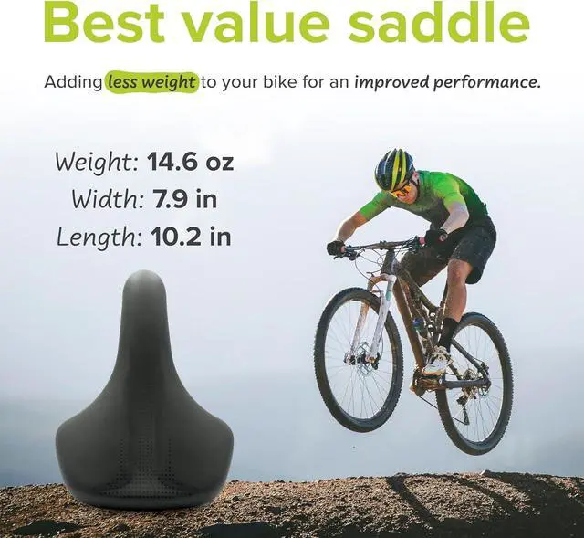 Alt view image 5 of 7 - VELMIA Bike Seat 100% Waterproof I Bicycle Seat with Ergonomic Design - Bike Seats for Men and Women - Perfect for Trek Bikes & Peloton I Mountain Bike seat, Bike Saddle