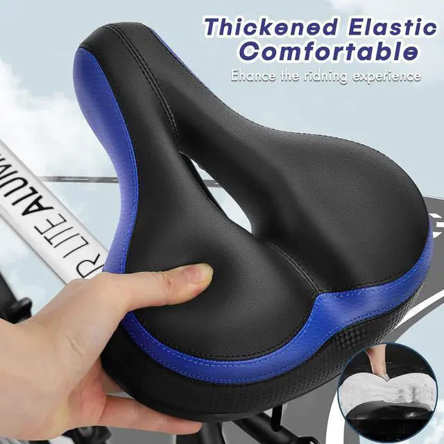 Alt view image 2 of 6 - TONBUX Comfortable Bicycle Seat, Bike Seat Replacement with Dual Shock Absorbing Ball Wide Bike Seat Memory Foam Bicycle Seat with Mounting Wrench