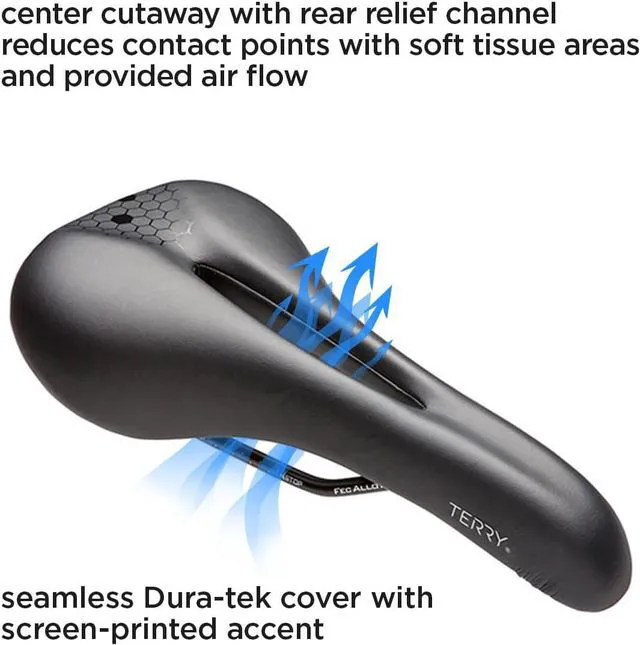 Alt view image 6 of 6 - Terry Fly Cromoly Bicycle Saddle - Bicycle Seat for Men - Flexible & Comfortable - Dura-Tek Cover - Black