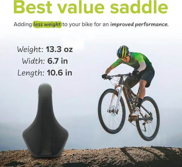 Alt view image 5 of 7 - VELMIA Bike Seat 100% Waterproof I Bicycle Seat with Ergonomic Design - Bike Seats for Men and Women - Perfect for Trek Bikes & Peloton I Mountain Bike seat, Bike Saddle
