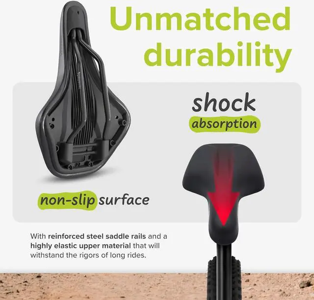 Alt view image 6 of 7 - VELMIA Bike Seat 100% Waterproof I Bicycle Seat with Ergonomic Design - Bike Seats for Men and Women - Perfect for Trek Bikes & Peloton I Mountain Bike seat, Bike Saddle