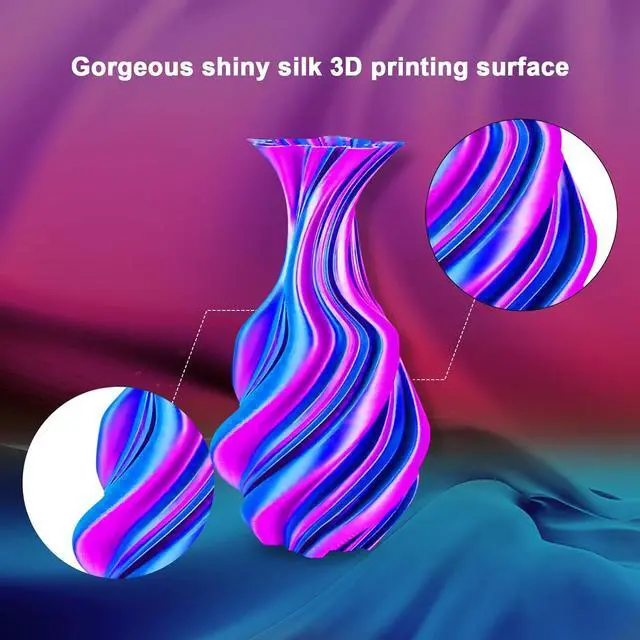 Alt view image 2 of 6 - YOUSU Silk PLA Filament 1.75mm, 3D Printer Filament Dual Color Coextrusion Filament Silk Rose-Red Blue Color Change PLA, Compatible with Most of 3D Printer.