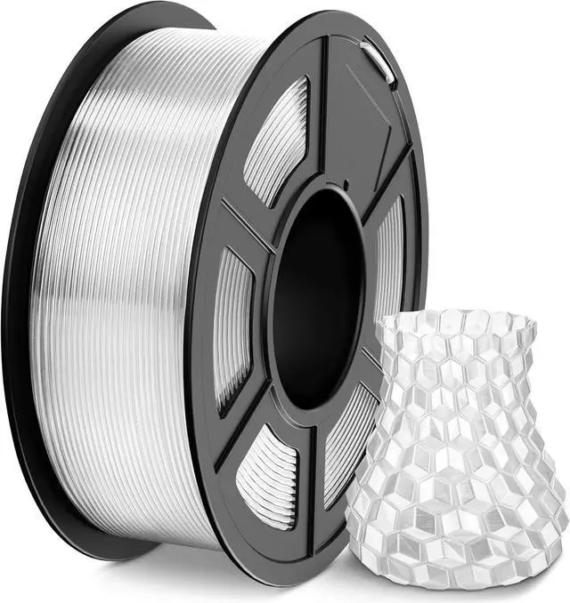 Main image of SUNLU 3D Printer Filament PLA Filament 1.75mm, Neatly Wound 3D Printing Filament 1.75mm, Dimensional Accuracy +/- 0.02 mm, Fit Most FDM 3D Printers, 1kg Spool (2.2lbs), Transparent, Clear PLA