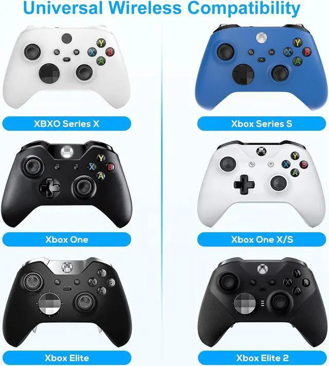 Alt view image 2 of 7 - Keyboard for Xbox Series X/S, One/One X/S, Elite One/2 Controller, Wireless Gaming Chatpad Message Keypad with USB Receiver, Audio/Headset Jack Accessories for Xbox (Controller Not Included), Black