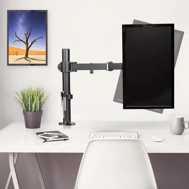 Alt view image 2 of 7 - Suptek Single LED LCD Monitor Desk Mount Heavy Duty Fully Adjustable Monitor Stand for 1 / One Screen up to 27 inch