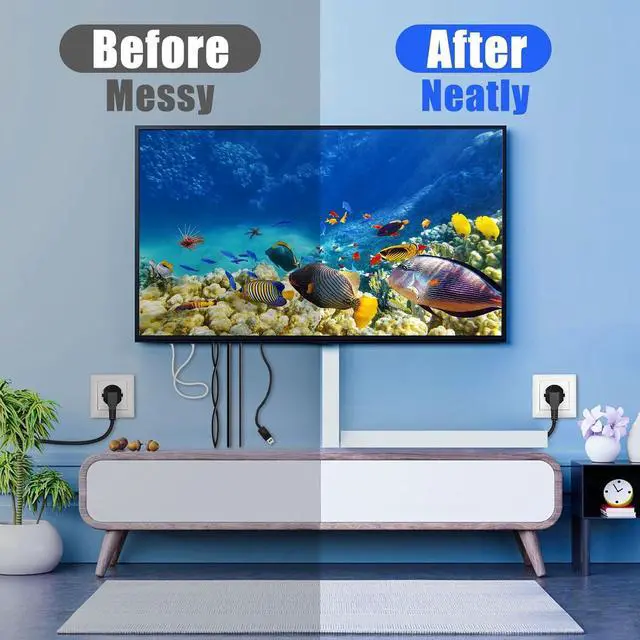 Alt view image 5 of 7 - Wire Duct Kit, Open Slot Cable Management Raceway, 123in Track Desk Channel, Cord Cover Wiring, Cable Raceway Kit to Hide Wall Mount TV Cables - 8x15.4in X 1.97in X 1.97in