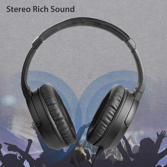 Alt view image 4 of 7 - Avantree HF039 Long Coiled Cord Headphones for TV and PC with Volume Control, Stero/Mono Control,16.4 Feet / 5M Extended Range Cable, 3.5mm AUX Audio, Stereo Sound Spiral Wired Over Ear Headphones