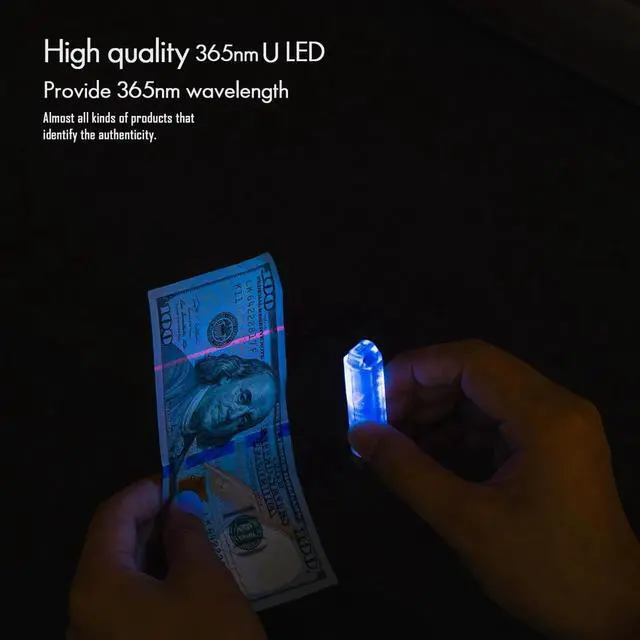 Alt view image 5 of 7 - A8 4th Gen Rechargeable EDC Flashlight USB C, 650 Lumens Bright Small Keychain Flashlights High Lumens Mini Flashlight, 365nmU/Red/White Sidelight, Magnetic Clip and Tail Base