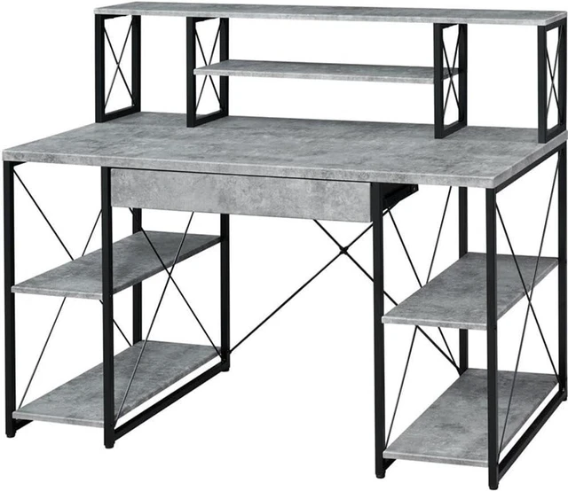 Main image of Acme Furniture Amiel Modern Wood Computer Desk with Storage Drawer and Open Shelves - Versatile and Spacious