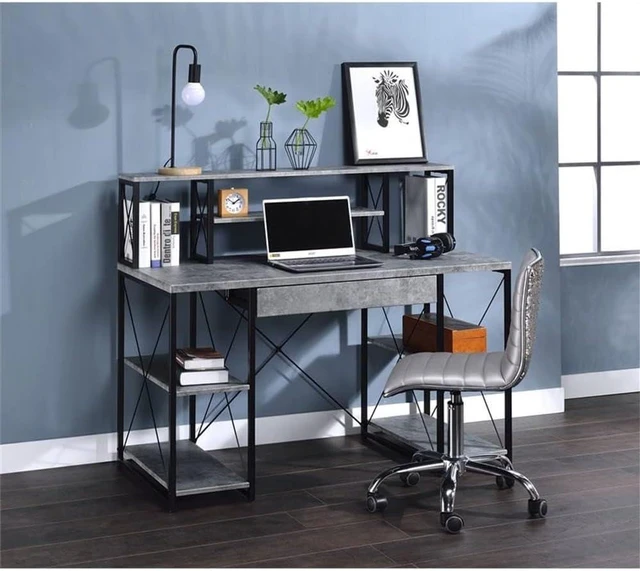 Alt view image 2 of 7 - Acme Furniture Amiel Modern Wood Computer Desk with Storage Drawer and Open Shelves - Versatile and Spacious