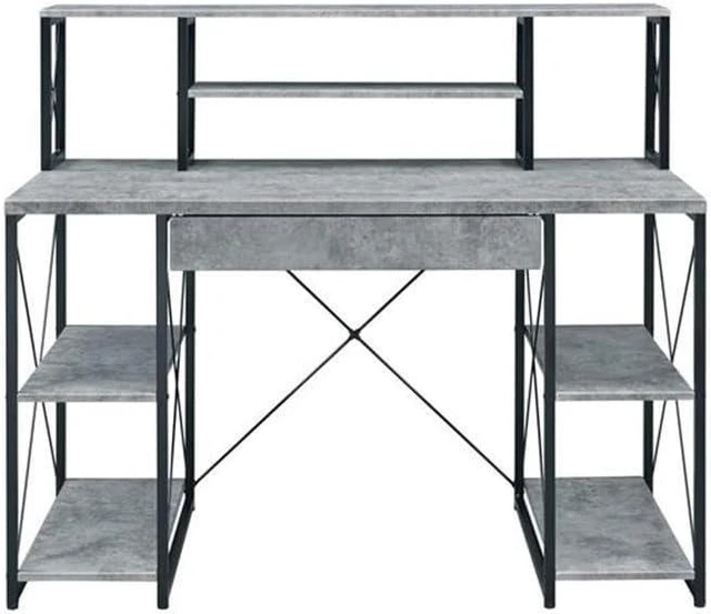 Alt view image 4 of 7 - Acme Furniture Amiel Modern Wood Computer Desk with Storage Drawer and Open Shelves - Versatile and Spacious