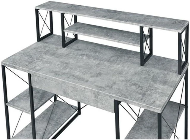 Alt view image 6 of 7 - Acme Furniture Amiel Modern Wood Computer Desk with Storage Drawer and Open Shelves - Versatile and Spacious
